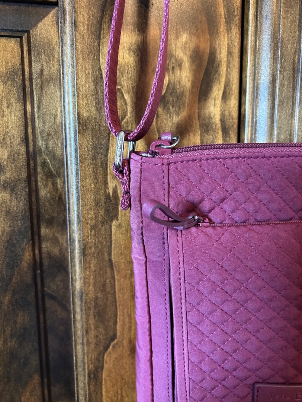 Vera Bradley Quilted Crossbody in Berry Pink - Picture 3 of 11